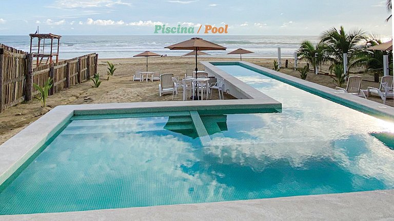 suíte master com vista para o mar