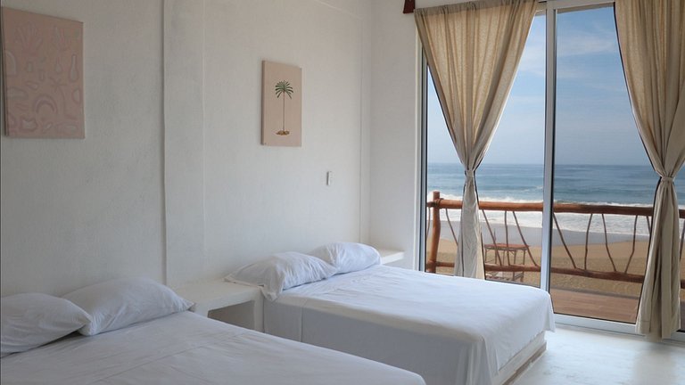suíte master com vista para o mar